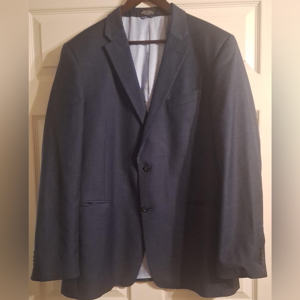 Tommy Hilfiger Blazer Coat Suit Jacket 2 Button Single Breast Men’s 44L Navy